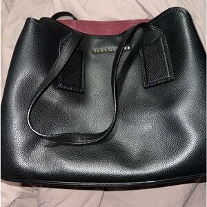 MARC JACOBS Leather “The Editor” Satchel in Classic Black w/ Red Interior